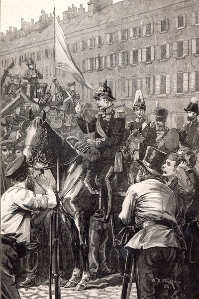 Der König von Preußen spricht zu den Berlinern im Jahr 1848 von English School